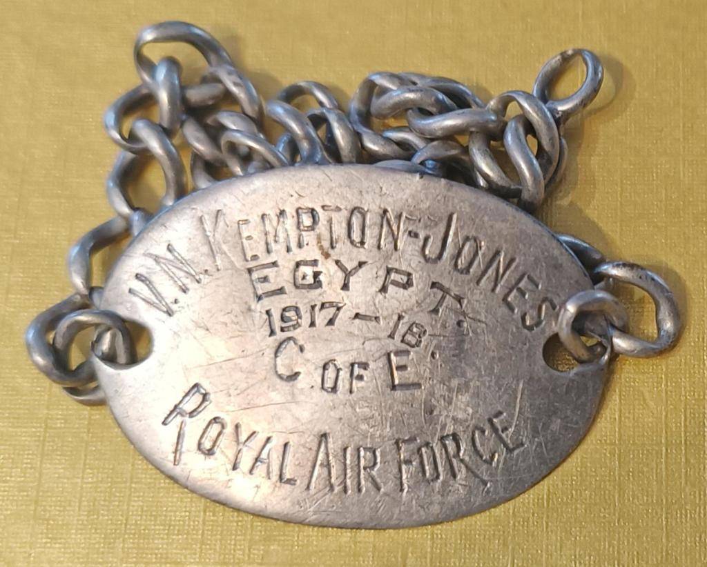 Other Clothing & Equipment WW1 ROYAL AIR FORCE IDENTITY BRACELET